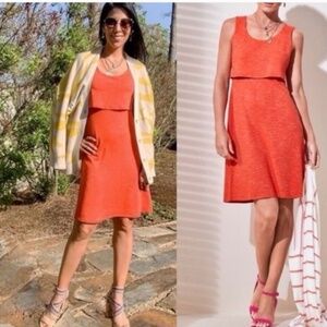Cabi Weekend dress sleeveless heathered orange tie back size medium